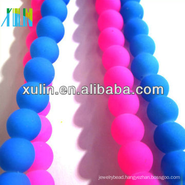 FA040 DIY jewelry making rubber beads glass neon matte round beads